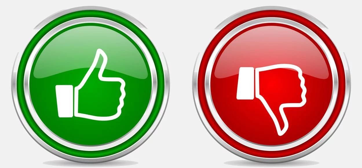 duim omhoog, duim omlaag