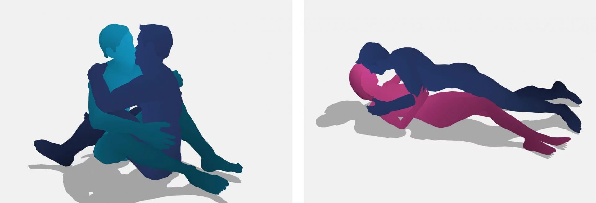 2 afbeeldingen van zoenende mensen