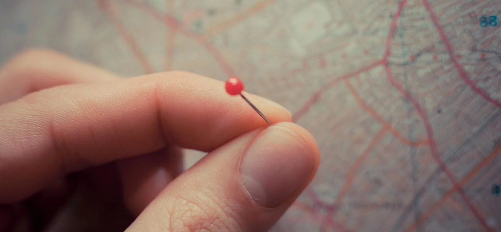 speld in een landkaart