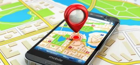 telefoon op een landkaart