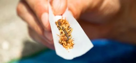 persoon draait een joint